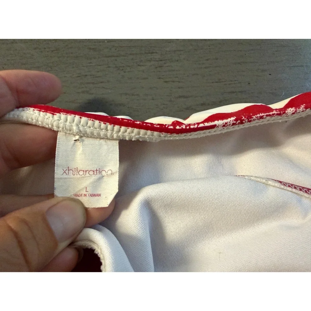 Xhilaration Red White Striped Side Tie Bikini Bottoms Swimwear Large Nautical